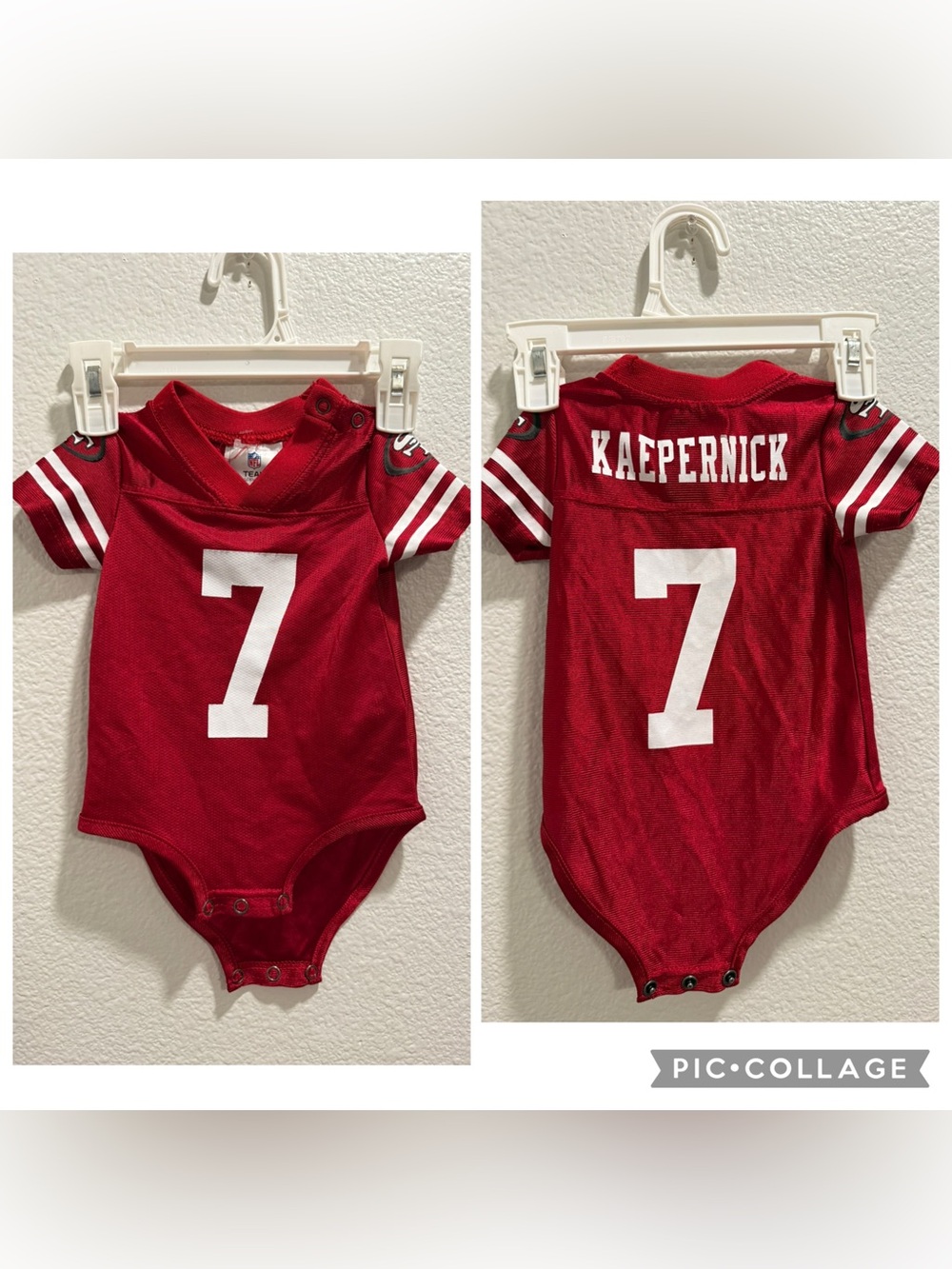 NFL 49ers Red Kaepernick #7 Infant Football Bodysuit